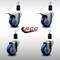Service Caster 3.5'' SS Blue Poly Swivel 1-1/2'' Expanding Stem Caster Set 2 Total Lock Brakes, 4PK SCC-SSEXTTL20S3514-PPUB-BLU-2-S2-112 - alternate 2